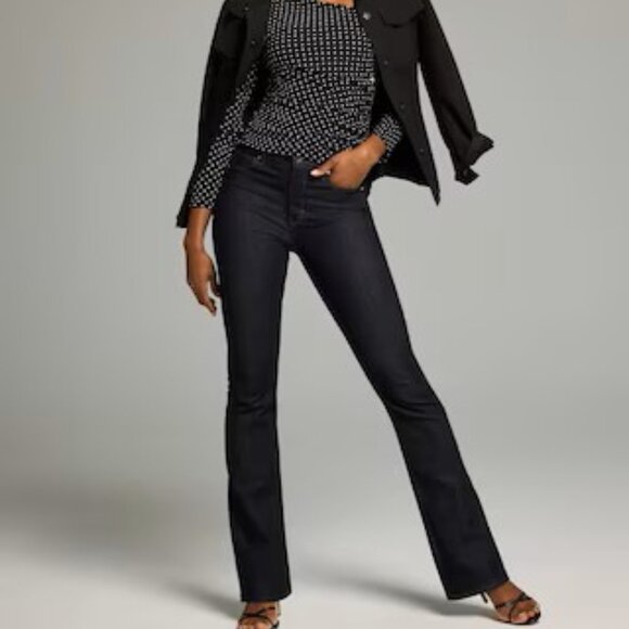 LAST CHANCE!  WHBM HIGH RISE SKINNY FLARE SCULPT DARK WASH DENIM JEANS 0 S - Picture 6 of 12